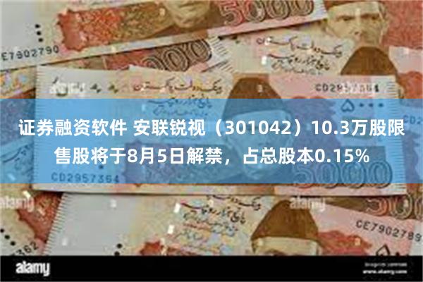 证券融资软件 安联锐视（301042）10.3万股限售股将于8月5日解禁，占总股本0.15%