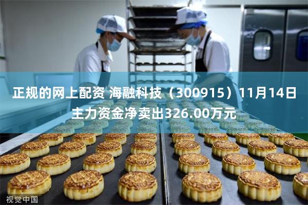 正规的网上配资 海融科技（300915）11月14日主力资金净卖出326.00万元